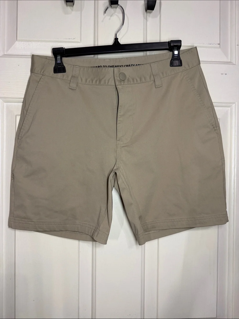 RHONE Men's Flat-Front Khaki Shorts - Neutral Tan 30